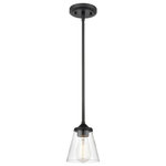 Millennium Lighting - Millennium Lighting 9111-MB Josleen - 1 Light Mini-Pendant-6.75 Inches Tall and - Pendants are the perfect opportunity to blend a utJosleen 1 Light Pend Matte Black Clear Gl *UL Approved: YES Energy Star Qualified: n/a ADA Certified: n/a  *Number of Lights: 1-*Wattage:100w A Lamp bulb(s) *Bulb Included:No *Bulb Type:A Lamp *Finish Type:Matte Black
