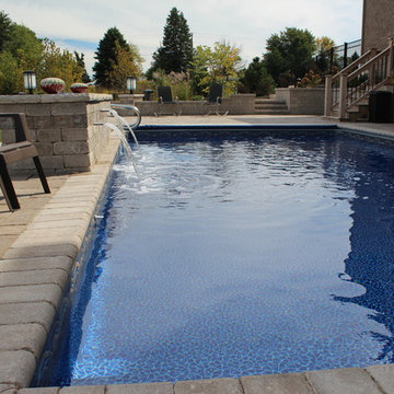 Rectangle Pool with Polymer Walls and a Vinyl Liner + Coverstar Automatic Cover