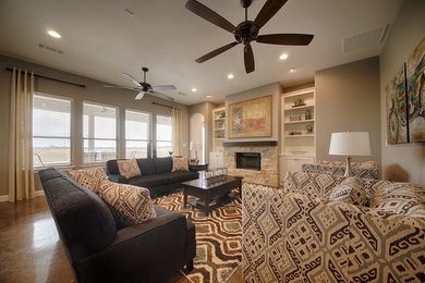 Inspiration for a transitional family room remodel in Dallas