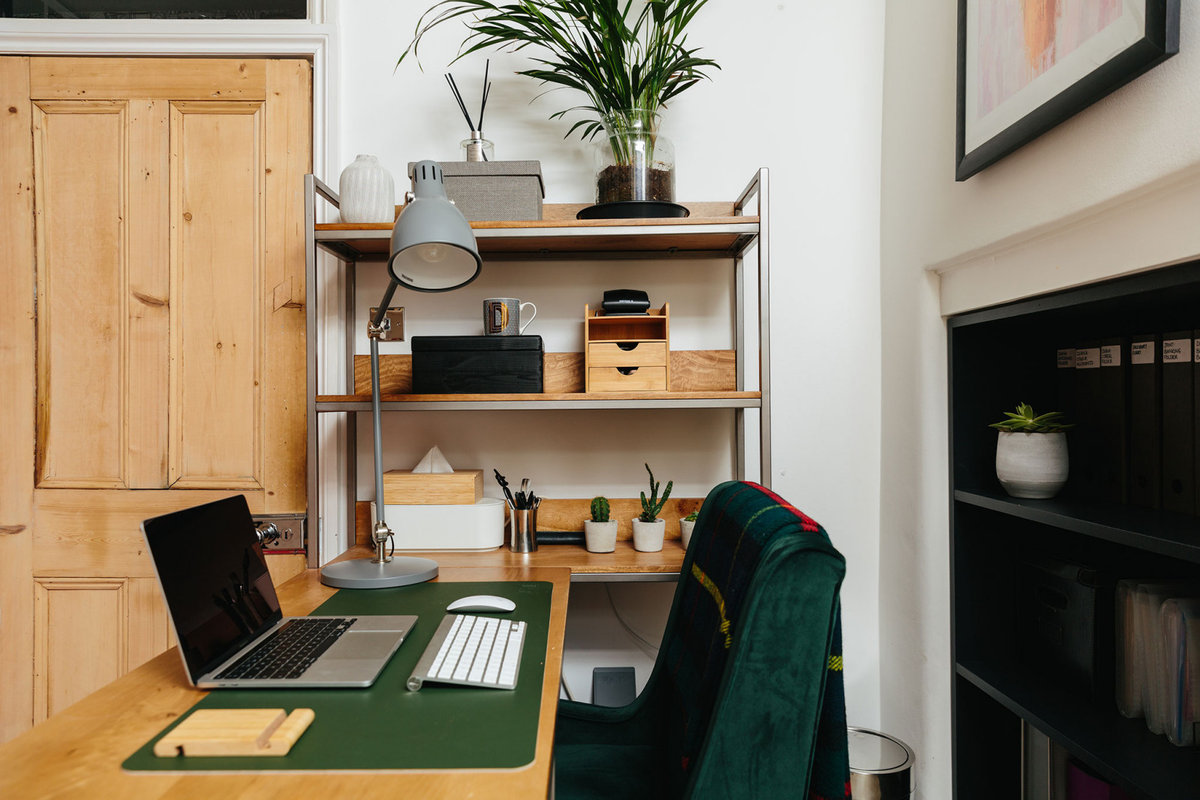 Home office with private courtyard
