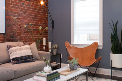 Inspiration for a contemporary living room remodel in Philadelphia