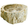 Petrified Wood Sinks, 10-14" Wide, Colors Vary from Beige to Brown