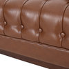 Elias Faux Leather Tufted 3 Seater Sofa, Cognac + Espresso