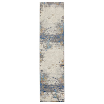 Vibe by Jaipur Living Ridley Abstract Gray/Blue Area Rug, 3'x12'