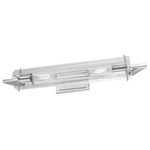 Norwell Lighting - Norwell Lighting 8145-CH-CL Faceted - Two Light Linear Wall Sconce - Linear sconce with ribbed, clear glass cylinder, cFaceted Two Light Li Chrome Ribbed Clear UL: Suitable for damp locations Energy Star Qualified: n/a ADA Certified: n/a  *Number of Lights: Lamp: 2-*Wattage:60w T10 Edison bulb(s) *Bulb Included:No *Bulb Type:T10 Edison *Finish Type:Chrome