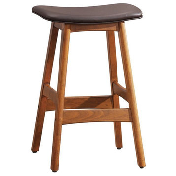Lexicon Ride Faux Leather Counter Stool in Brown (Set of 2)