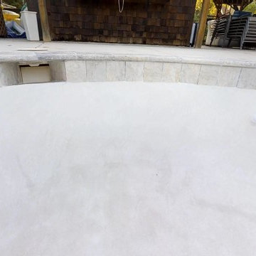 Silver Travertine Pool Coping, Tile and Spa Remodel