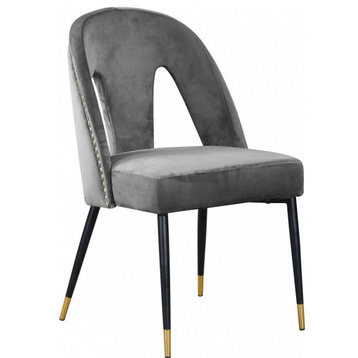 The Roxy Dining Chair, Gray, Velvet (Set of 2)