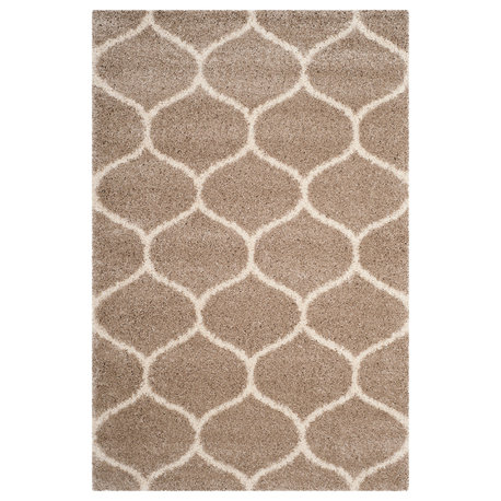 Safavieh Hudson Shag Collection SGH280 Rug, Beige/Ivory, 8' X 10'