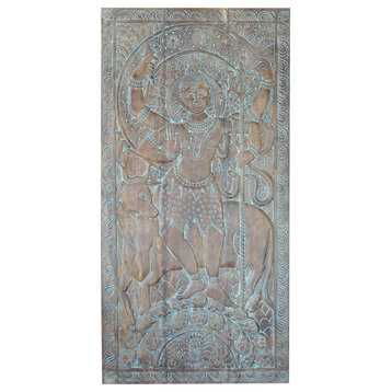 Consigned Vintage Standing Shiva Wall Panel, Carved Wall Art, Custom Barn Door