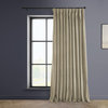 Heritage Plush Velvet Extrawide Curtain Single Panel, Light Beige, 100"w X 84"l