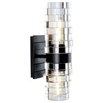 Norwell Lighting - Norwell Lighting 9765-MB-IC Murano - 2 Light Wall Sconce In Modern Style-13.5 In - A column of molded glass rings encircle the uplighMurano 2 Light Wall  Matte Black Clear IcUL: Suitable for damp locations Energy Star Qualified: n/a ADA Certified: n/a  *Number of Lights: 2-*Wattage:60w E26 Medium Base bulb(s) *Bulb Included:No *Bulb Type:E26 Medium Base *Finish Type:Matte Black