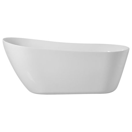 Elegant BT10867GW 67"Soaking Single Slipper Bathtub, Glossy White