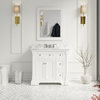 Sydney 36" Bathroom Vanity, White, Carrara Marble