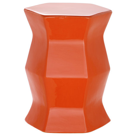 Safavieh Modern Hexagon Garden Stool, Orange