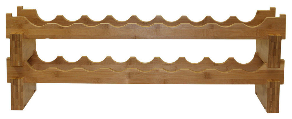 Oceanstar 18-Bottle Stackable Bamboo Wine Rack - Transitional - Wine ...