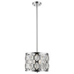 Z-Lite - Z-Lite 6010-12CH Dealey 3 Light Chandelier in Chrome - The rounded shade from this hanging ceiling light features delicate glittering crystal accents. Streamline a chic dining or living room with the bright chrome finish.