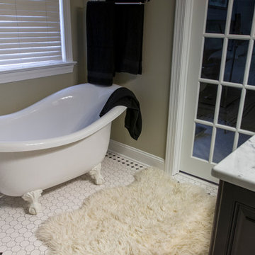 Throwback Vintage Retro Master Bathroom Remodel Cary NC