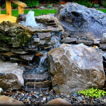 One-of-a-Kind Water Feature by Full Service Aquatics. Project site Chatham, NJ.