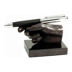 Bronze Hand Pen Holder - Desk Accessories