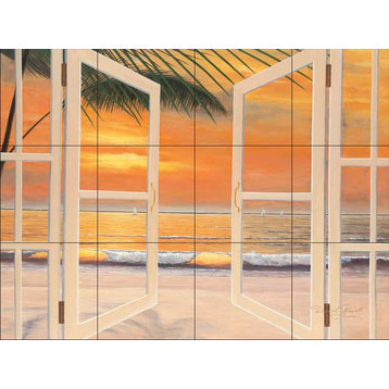 Tile Mural, Doorway To Paradise by Diane Romanello