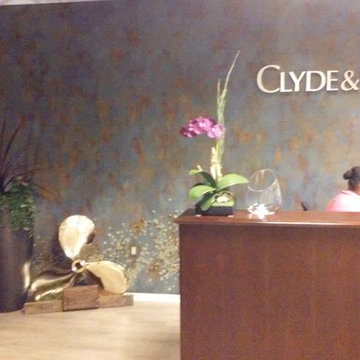 Wall finish for reception area at maritime law firm