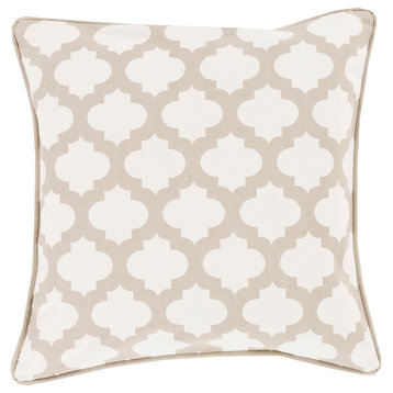 Moroccan Printed Lattice Pillow 18x18x4, Polyester Fill