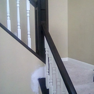 custom handrail, shoerail, spindles and newel posts