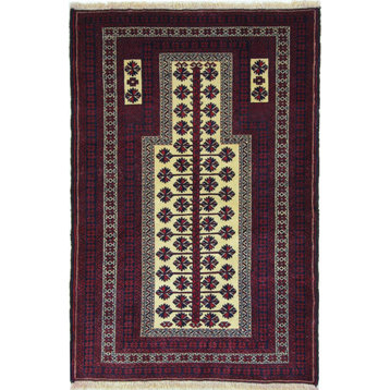 Persian Rug Baluch 4'11"x3'3" Hand Knotted