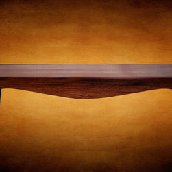 Metaphor | Rectangular Coffee Table in Wood with Curved Apron and Tapered Square - Coffee Tables