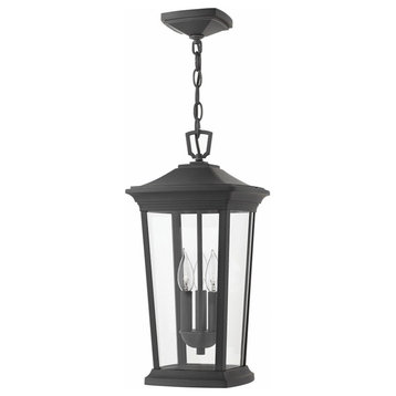 3 Light Large Outdoor Hanging Lantern in Traditional Style - 10 Inches Wide by