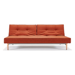 "Innovation" Splitback Mixed Dance Burned Sofa Bed / Light Wood Legs - Futons