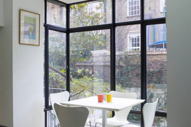 Eclectic dining room in London.