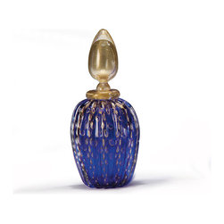 Inviting Home - Blue Venetian Glass Bottle, Medium - Decorative Objects And Figurines