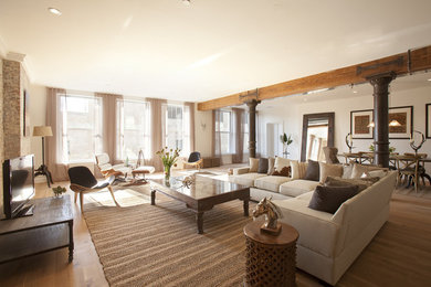 Mountain style living room photo in New York