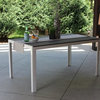Single Winston Rectangular Dining Table White Frame w/ Gray Faux Wood Accents
