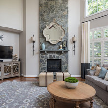 stone fireplace