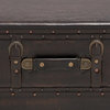 Urban Designs Olde London Leather Suitcase Accent and End Table