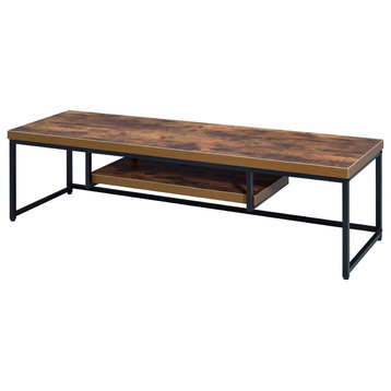 ACME Beth TV Stand, Weathered Oak and Black
