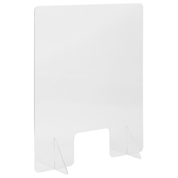 Acrylic Free-Standing Register Shield / Sneeze Guard, 32"H x 40"L