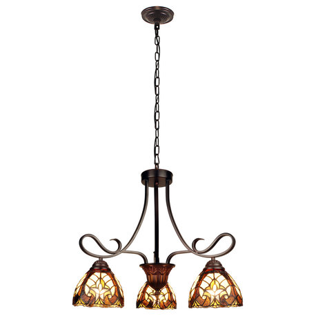 Liaison Victorian-Style 3-Light Mini Chandelier 25" Wide