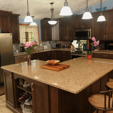 Open plan with cathedral ceiling