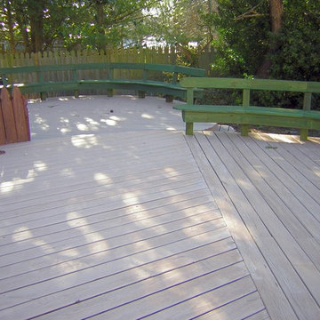 Patio Wood Deck Stained White, Brown and Green in Linwood, NJ