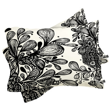 Deny Designs Julia Da Rocha Wild Leaves Pillow Shams, Queen