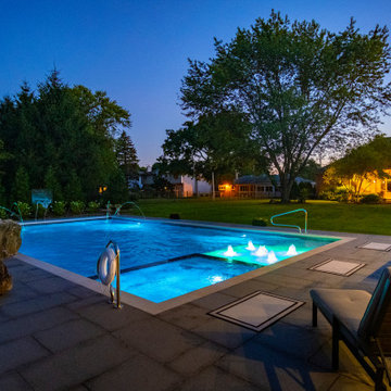 Arlington Heights, IL Swimming Pool and Hot Tub with Jump Rock