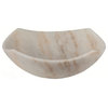 Modern Honed White Marble Square Bathroom Vessel Sink, 16.5", Natural Stone