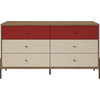 Joy 59" Wide Double Dresser With 6 Full Extension Drawers