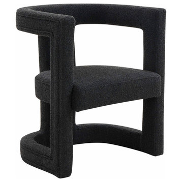 Ada Black Boucle Chair - Black
