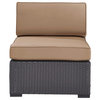 Biscayne Armless Chair With Mist Cushions, Cushions: Mocha