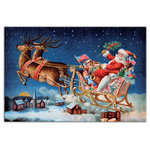 DDCG - Santa's Sleigh Canvas Wall Art, 36"x24" - Spread holiday cheer this Christmas season by transforming your home into a festive wonderland with spirited designs. This Santa's Sleigh 36x24 Canvas Wall Art makes decorating for the holidays and cultivating your Christmas style easy. With durable construction and finished backing, our Christmas wall art creates the best Christmas decorations because each piece is printed individually on professional grade tightly woven canvas and built ready to hang. The result is a very merry home your holiday guests will love.